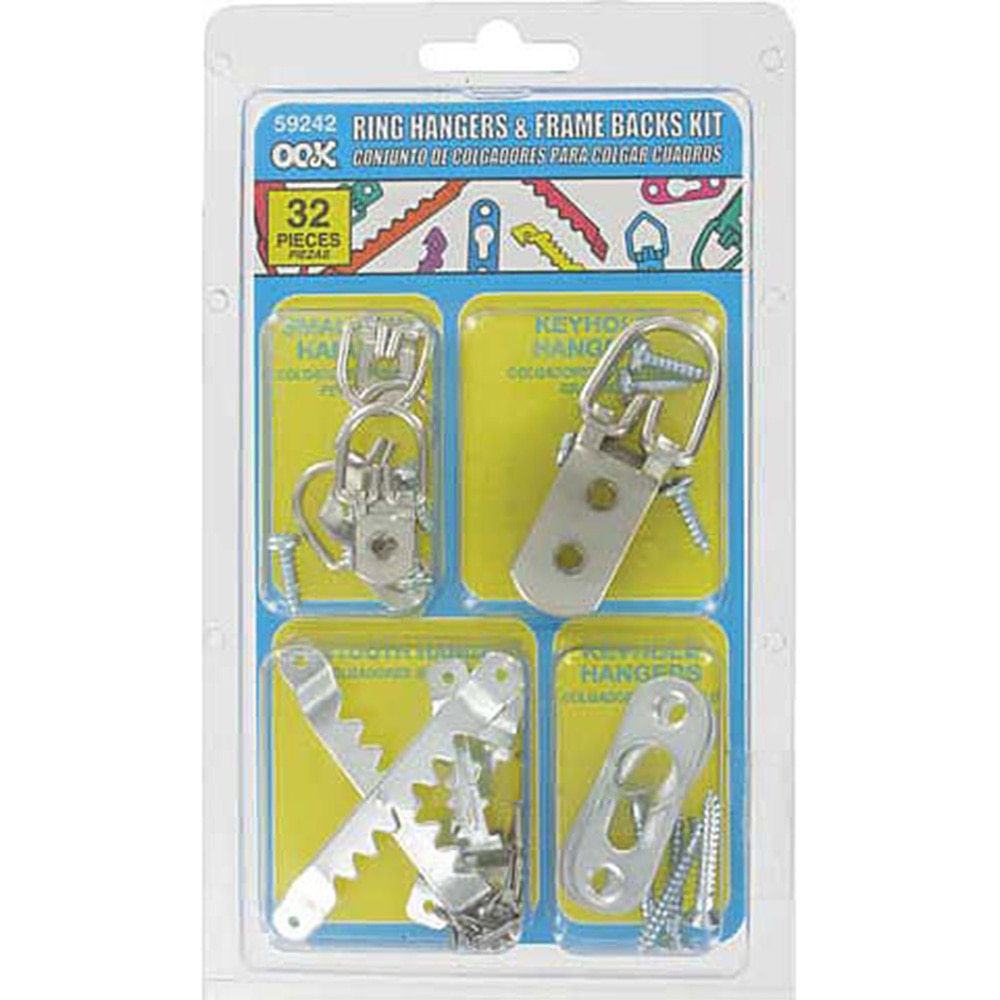 Hooks/Wall Adhesive, Art & School, Ook, Frame back, 34-piece, Assorted, 660835
